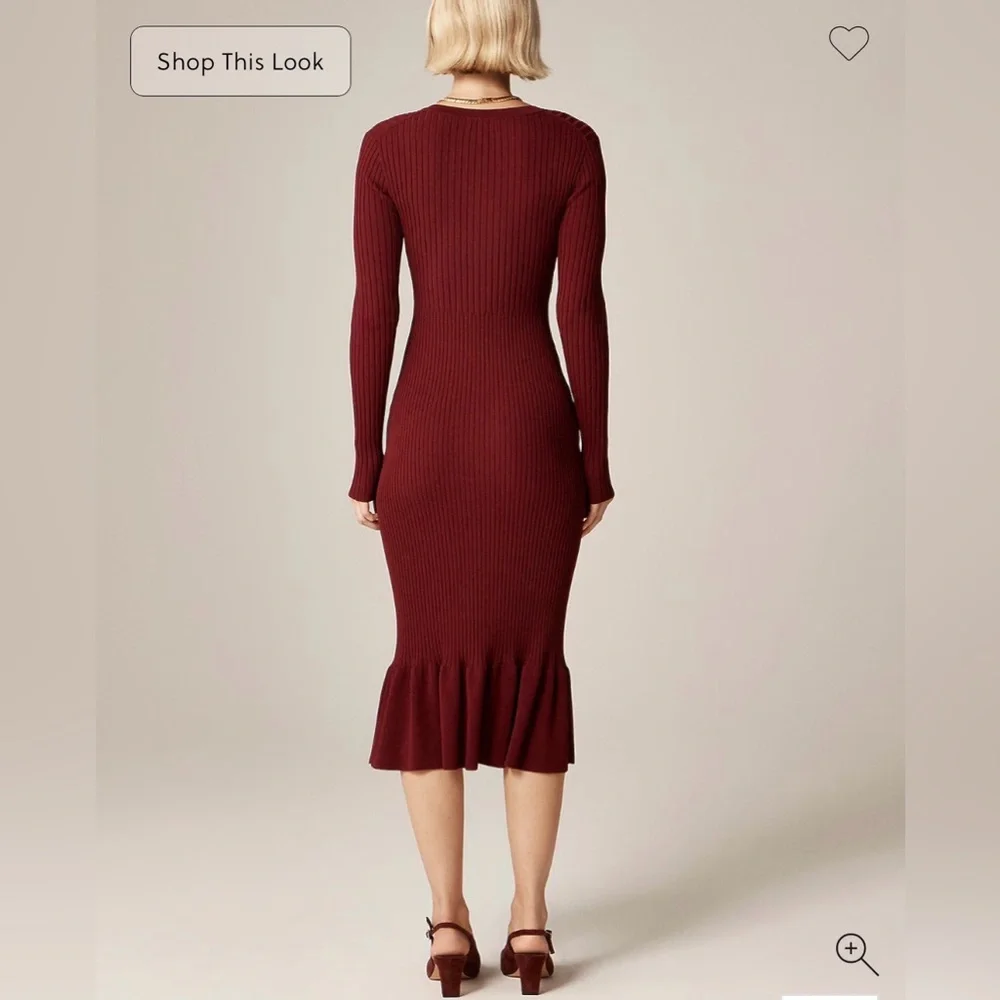 J.Crew Super-stretch ruffle sweater-dress - Picture 4 of 13